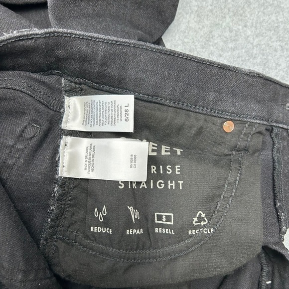 Lucky Brand Sweet Mid Rise Straight Leg Black Denim Jeans Womens Size 6 / 28 L - Picture 9 of 12